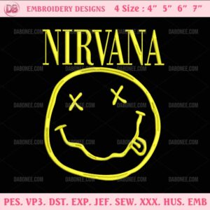 Nirvana Embroidery Design, Rock Band Embroidery Files