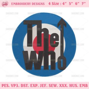 The Who Rock Band Embroidery Design Files