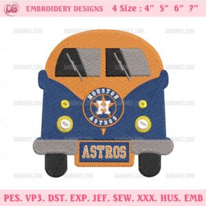 Houston Astros Bus Embroidery Design Files