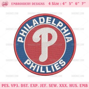 Philadelphia Phillies Machine Embroidery Design, MLB Embroidery Design Files