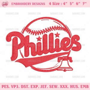 Phillies Baseball Embroidery Design, Philadelphia Phillies Embroidery Design