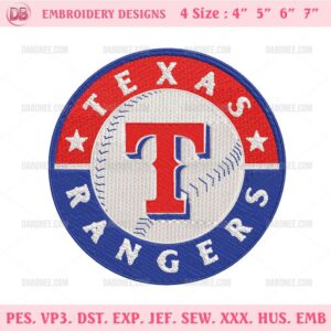 Texas Rangers Machine Embroidery Design