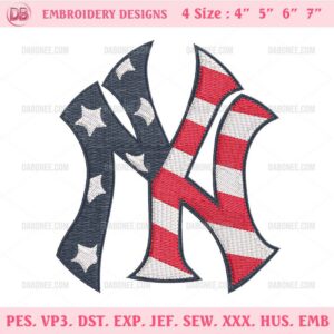 USA Flag New York Yankees Embroidery Designs