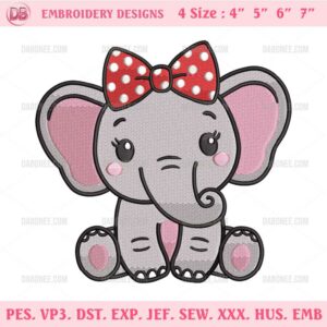 Baby Elephant Embroidery Design