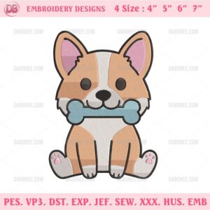 Corgi Embroidery Design