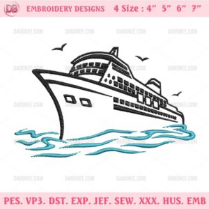 Cruise Ship Embroidery Design