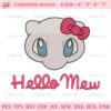 Hello Kitty Mew Pokemon Embroidery Design