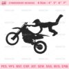 Motocross Embroidery Design, Motorcycle Embroidery Pattern