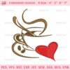 Cup Of Coffee Heart Embroidery Design, Coffee Love Embroidery Files