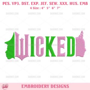 Wicked Elphaba And Glinda Embroidery Designs, Wicked Machine Embroidery Design